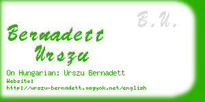 bernadett urszu business card